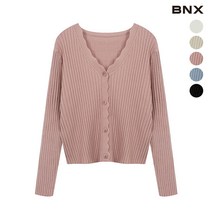 [BNX] 여성 골지 프릴 브이넥 가디건