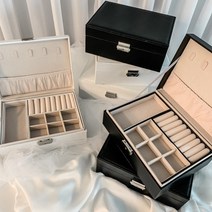[소공원]다이소악세사리보관함 주얼리 보석 박스 수납 상자 돌반지 빈티지 멀티수납 귀걸이 목걸이, (new) 핑크