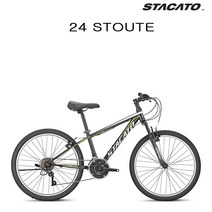 (완조립) 2022 스타카토 스타우트 24인치 21단 초등학생 MTB 자전거, 블랙/그린
