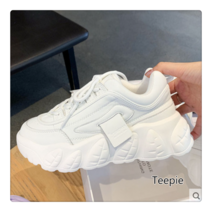 티피/Teepie 새로운 여성 신발 폭발 모델 두꺼운 밑창 증가 다목적 통기성 그물 빨간색 운동화