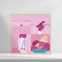 이쿵 작가 (화살 꽃) 아트 캔버스 액자 거실 장식 카페 인테리어 소품 집들이선물, 블랙