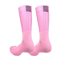 여름 에어로 자전거 팀 사이클링 양말 실리카 젤 미끄럼 방지 통기성 프로 레이싱 스포츠 양말 남성 여성, A-pink