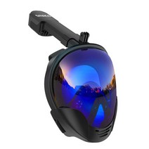 전체 얼굴 스쿠버 다이빙 마스크 HD 안티 안개 고글 수영 스노클링 마스크 Gopro 카메라 남자 여자 아이, 01 Black plating