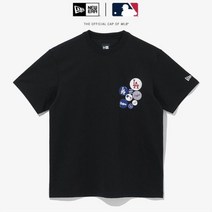 [AK PLAZA] [뉴에라][공용]MLB 핀 버튼 LA 다저스 티셔츠 블랙 (13338662)