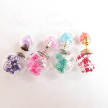 구슬 보석 만들기 16 세트 패키지 10mm + 14mm 둥근 유리 버블 병 바이알 & 귀걸이 diy 재료용 (병에 물건 없음), 05 MULTI