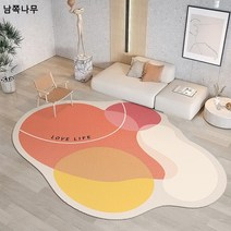 북유럽풍 추상라인 가죽카펫 가정용 거실 소파 티테이블카펫 닦고 세탁이 가능한 카펫 전판