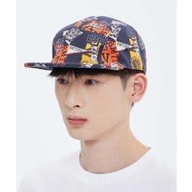 로맨틱크라운 플라워 아트웍 캠프캡 모자_네이비 FLOWER ARTWORK CAMP CAP_네이비
