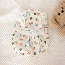 봄/여름 얇은 야옹 중/소형견 강아지 치마 원피스 옷 애완 동물 곰 도안 퍼프스커트 편안하게 귀 여운 외출 산책, White
