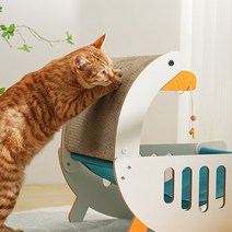후즈펫 뒤뚱뒤뚱 거위 고양이 스크래쳐 해먹 다용도침대 하우스, 화이트