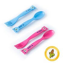 테디베어 옥수수 유아식기 키즈 스푼포크세트 돌선물, NEW키즈스푼포크-블루