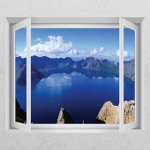 [바보사랑] 백두산천지풍경01_창문그림액자, 타입선택:C타입엘레강스골드