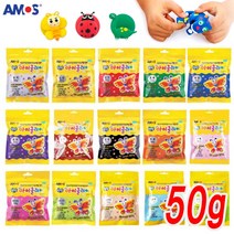 낱색 아이클레이(50g)-탱탱클레이 점토 파우치 미술 공예 만들기 요술점토 방과후수업, 주황색