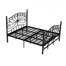 케이로 미국 철제침대 프레임 침대프레임 철제 공주 침대 북유럽 럭셔리 심플한 싱글 싱글침대, 블랙(메쉬 보드)