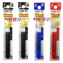 PILOT 프릭션 지워지는 다색 슬림 볼펜 0.38mm 리필심 3본입 x 4개, 혼합4개(블랙2블루1레드1믹스0)