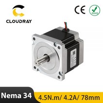 Nema 34 스테퍼 모터 2 상 4.5N.m 4.2A(34CS45F-420) CNC 조각 밀링 머신 용 4 리드 고 토크, CHINA, 14mm
