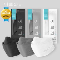 [공장직영] 이로와 마스크 KF80 50/100매 대형/중형 화이트/그레이/블랙 국내산 원부자재 사용, 블랙, 50매, 중형
