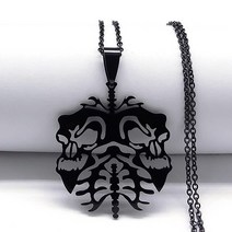 거꾸로타는화목난로스테인레스 스틸 거꾸로 크로스 초커 목걸이 남자 블랙 컬러 반전 쥬얼리 cadenas goti, 18 G 50CM O BK