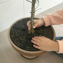 화분커버 화분덮개 아기 고양이 흙만짐 방지, 원형, 블랙