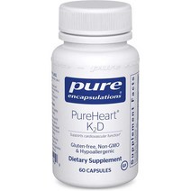 유기농비타민d 액상 임산부 어린이비타민d Pure Encapsulations PureHeart K2D 칼슘 항상성과 심 을 하는 60 캡슐, 단일수량, 단일개당 용량/중량/정