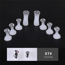 8 개몫 부드러운 실리콘 발가락 분리기 발 손가락 분배기 양식 매니큐어 페디큐어 케어 네일 아트 도구 꽃 홀더 액세서리, 07
