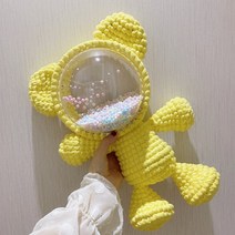 손뜨개 가방만들기 수제 코바늘 크로스백 러블리 라탄 소재 복주머니 스티치 공예 퀄팅