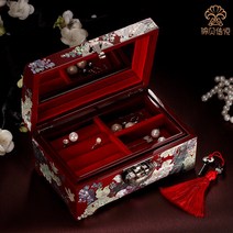 나전칠기자개장 Jinbei 전설 자개 칠기 보석 저장 상자 잠금 상자와 나무 유럽 스타일 공주 결혼 선물, [16] D-030 용과 Chengxiang Velve