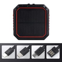 캠핑 발전기 태양광 충전기 인버터 모듈 태양광 발전 은행 10000mah 휴대용 충전, 빨간색