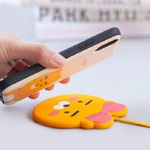 아트박스/더블유아이 카카오프렌즈 실리콘 무선 충전패드, 옵션선택:리본라이언