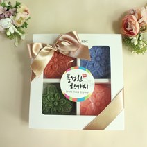 천연비누 선물세트 답례품으로 추천! 4구 명절선물, 세트A(단호박+딸기+라벤더+청대), 문구변경(10세트이상)