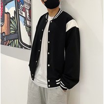 스타디움 바시티 점퍼 배색 레더 자켓 미니멀 포인트 자켓 크롭 야구점퍼