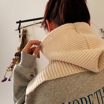 니트 바라클라바 겨울 방한 골프 후드 넥워머, 아이보리