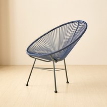 가구로드 뉴코드 야외 라탄 야외용 아카풀코 해변 카페 인테리어 테라스 의자, 쿠션세트블랙, 딥블루