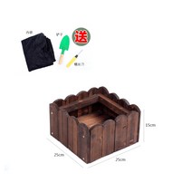 도로변화분 도로용화분 화분통 데크화분 경계목 통관 가격 발코니 직사각형 꽃 물마루 꽃, 둥근 모서리 꽃 상자 25×25×15cm, 나무, 큰