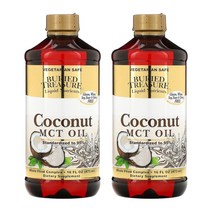 Buried Treasure Liquid Nutrients Coconut MCT Oil 버리드 트레져 리퀴드 뉴트리언츠 코코넛 MCT오일 473ml 2병 카프릴산 라우르산 함유