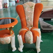 뭉시크 엔틱의자 공주풍 빈티지 카페 1인소파, 주황색 1인의자
