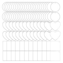 아크릴 키 체인 블랭크 비닐 키트 용 100pcs 투명 키 체인 diy 키 체인 공예 및 비닐 프로젝트 용 아크릴 블랭크 키, 직경 5cm, 분명한