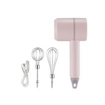 파운터반죽기 휴대용 3 단계 속도 조절 무선 전기 푸드 믹서 핸드 블렌더 반죽 믹서기 계란 거품기 베이킹 주방 도구, [01] 분홍색