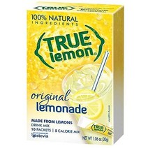 True Lemon 레모네이드 스틱 팩 타먹는 음료 피치 10개 (1 06온스), 10 Count (Pack of 1)
