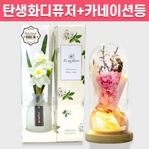 탄생화 디퓨저 선물 세트 1월 탄생화 수선화 + 카네이션 무드등 어버이날 부모님 선생님 엄마 생신 프리저브드 플라워 생일 집들이 선물 실내 디퓨저 실내 방향제 디퓨져, 라벤더, 핑크, 500ml