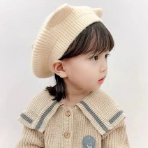 블랙체리 아동용 니트 베레모