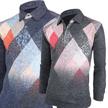 가우리 겨울 남성 티셔츠 MC 배색패턴 카라티 골프티셔츠