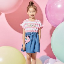 [코코리따 산본점] *50% 특가할인* 꿈을 이루어 줄거야! 귀여운 유니콘 가방이 보너스로 오는 발랄한 원피스 가방세트!