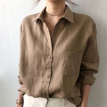 레저 긴 소매 코튼 린넨 셔츠 봄 여름 빈티지 harjauku 대형 우아한 탑 튜닉