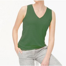 소프트필 브이넥 카키 나시(V-neck Khaki Sleeveless)