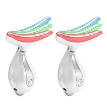 목주름관리 목주름없애기 목주름관리법 ems led Amazefan 얼굴 목 마사지기 3, hjy-100-화이트 2개입