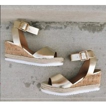 웨지힐샌들 웨지 슬리퍼 발이 편한 샌들 펌프스힐 플러스 사이즈 신발