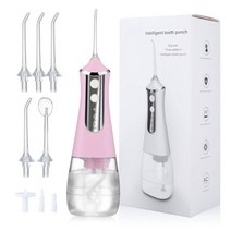 구강세정기 자동칫솔 휴대용 구강 세정기 치아 클리너 전기 치과 워터 제트 flosser 스케일링 제거제 usb 충전식 치아 미백 세트, 구강 세정기 핑크