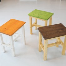 드라마 비엔스툴 소나무원목 사각스툴의자 다양한컬러, 무도색, 45cm
