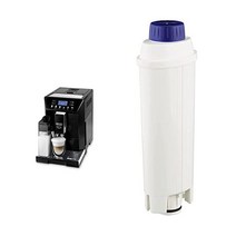 DeLonghi Eletta Evo ECAM 46.860.B LatteCrema 우유 시스템 블랙 및 오리지널 정수 필터가 있는 커피 머신 DLSC002 - 정수 필터가 있는 DeLonghi 커피 머신용 액세서리 흰색, 검은 색, 센서 터치로, 물 필터 흰색 번들
