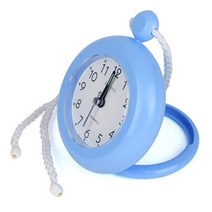 끈달린 목욕탕방수시계 방수욕실시계 블루 목욕탕방수시계 방수욕실시계 방수벽시계